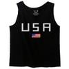 0065. USA American Flag United States of America Patriotic Military Style Men's Tank Top (Black, X-Large) view 1