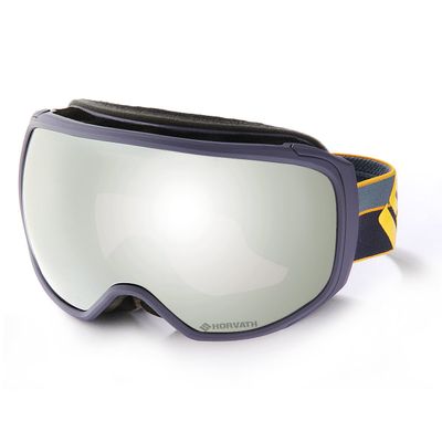 Horvath Adult Ski Goggles Snowboard Snowmobile 100% UV Protective Anti-Fog Scratch Resistant Double Layer Color Optimized ZEISS Lens (Navy Frame Silver Lens)