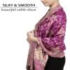 Achillea Soft Silky Reversible Paisley Pashmina Shawl Wrap Scarf w/Fringes (Bright Purple) view 3