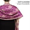 Achillea Soft Silky Reversible Paisley Pashmina Shawl Wrap Scarf w/Fringes (Bright Purple) view 4