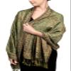 Achillea Soft Silky Reversible Paisley Pashmina Shawl Wrap Scarf w/Fringes (Sage Green) view 2
