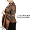 Achillea Soft Silky Reversible Paisley Pashmina Shawl Wrap Scarf w/Fringes (Olive Burgundy) view 3