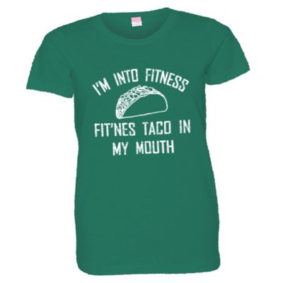 Womens Fitness Fit This Taco Into My Mouth Distressed Tee-Kelly-M