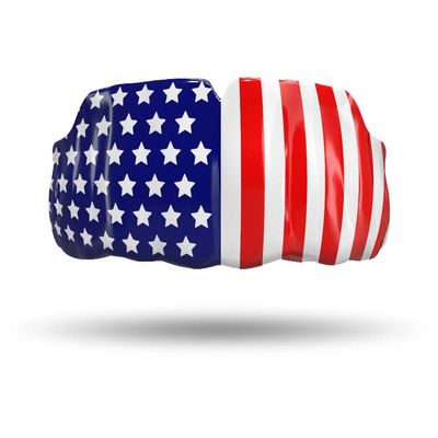 Impact Custom Professional Sports Mouthguard with Trim for Gag Reflex (American Flag)