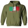 0039. Italia Vintage Distressed Italy Italian National Flag Sweatshirt Pullover Hoodie (Olive, X-Large) view 1