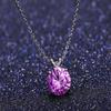 1pc Adabele Real Sterling Silver February Birthstone Necklace 16 inch 6mm Purple Amethyst Round Cut Solitaire Cubic Zirconia CZ Stone Pendant Anniversary Birthday Women Gift NK16-A2 view 2