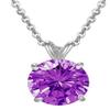 1pc Adabele Real Sterling Silver February Birthstone Necklace 16 inch 6mm Purple Amethyst Round Cut Solitaire Cubic Zirconia CZ Stone Pendant Anniversary Birthday Women Gift NK16-A2 view 4