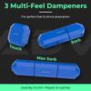 ADV Tennis Dampener with Custom Feel, Racket Shock Absorber to Reduce Vibration and Stay on The Racket, Engineered Poly-Silicone Tennis Racket Dampener, Blue, Variety 3-Pack view 2