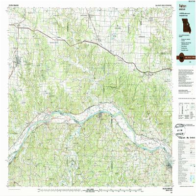YellowMaps Fulton MO topo map, 1:100000 Scale, 30 X 60 Minute, Historical, 1985, Updated 1988, 24.1 x 41.1 in - Tyvek