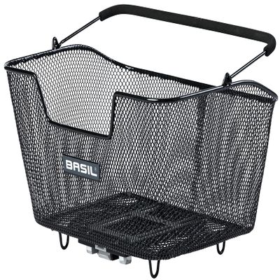 Basil Unisex Adult's Base M Bicycle Basket, Black, 10 Kg, 43x30x23 cm