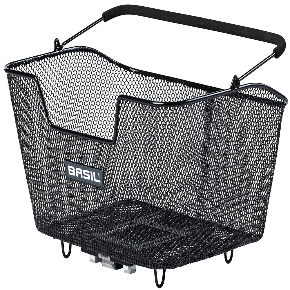 Basil Unisex  Adult's Base M Bicycle Basket, Black, 10 Kg, 43x30x23 cm