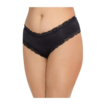 Dreamgirl Women's Black Cheeky Panty with Criss-Cross Back - Small
