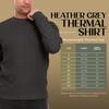JMR Mens Thermal Shirt Long Sleeve - Heavyweight 100% Cotton Waffle Weave Top, Warm Breathable Base Layer or Standalone Cold Weather Essential (Charcoal) view 2