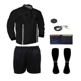New! 2018 Pro Soccer Referee Package Full Sleeve (7 Piece) (Black, AXXL (Chest 52-54"))