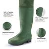 TIDEWE Hip Wader, Lightweight Hip Boot for Men and Women, 2-Ply PVC/Nylon Fishing Hip Wader Green Size 12 view 3