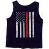 0058. American Flag Thin Red Line Firefighter Support Seal Men's Tank Top (Navy Blue, X-Large) view 3