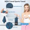 BOGI Microfiber Travel Sports Towel-Quick Dry Towel, Soft Lightweight Microfiber Camping Towel Absorbent Compact Travel Towel for Camping Gym Beach Yoga Swimming Backpacking (S:16''x32'',2Pcs-Nblue) view 4