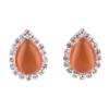Grace Jun Fashion Rhinestone Opal Silver Plated Water Drop Clip on Earrings Non Piercing Bijouterie (Orange) view 1