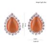 Grace Jun Fashion Rhinestone Opal Silver Plated Water Drop Clip on Earrings Non Piercing Bijouterie (Orange) view 3