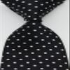 Best Collection New Classic Polka Dot Jacquard Woven Silk Men's Tie Necktie (Black) view 2
