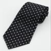 Best Collection New Classic Polka Dot Jacquard Woven Silk Men's Tie Necktie (Black) view 3