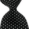 Best Collection New Classic Polka Dot Jacquard Woven Silk Men's Tie Necktie (Black) view 4
