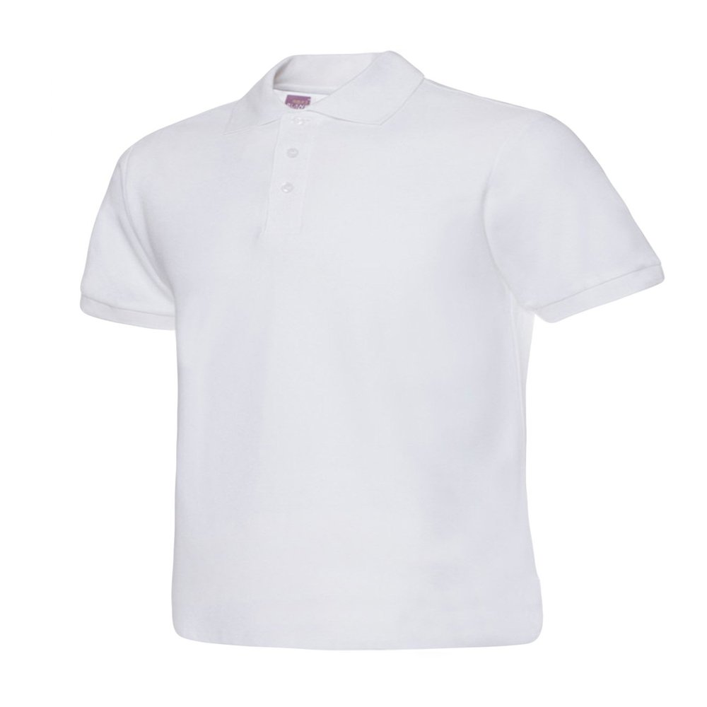 Jueshanzj Mens Polo Shirt Short Sleeve Cotton Basic Tee Pure Color Tops White Small