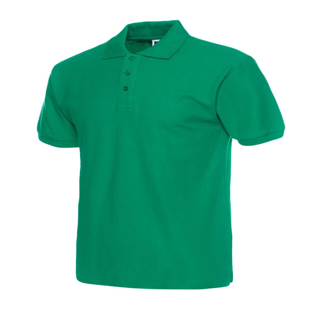 Jueshanzj Mens Polo Shirt Short Sleeve Cotton Basic Tee Pure Color Tops Dark Green X-Large