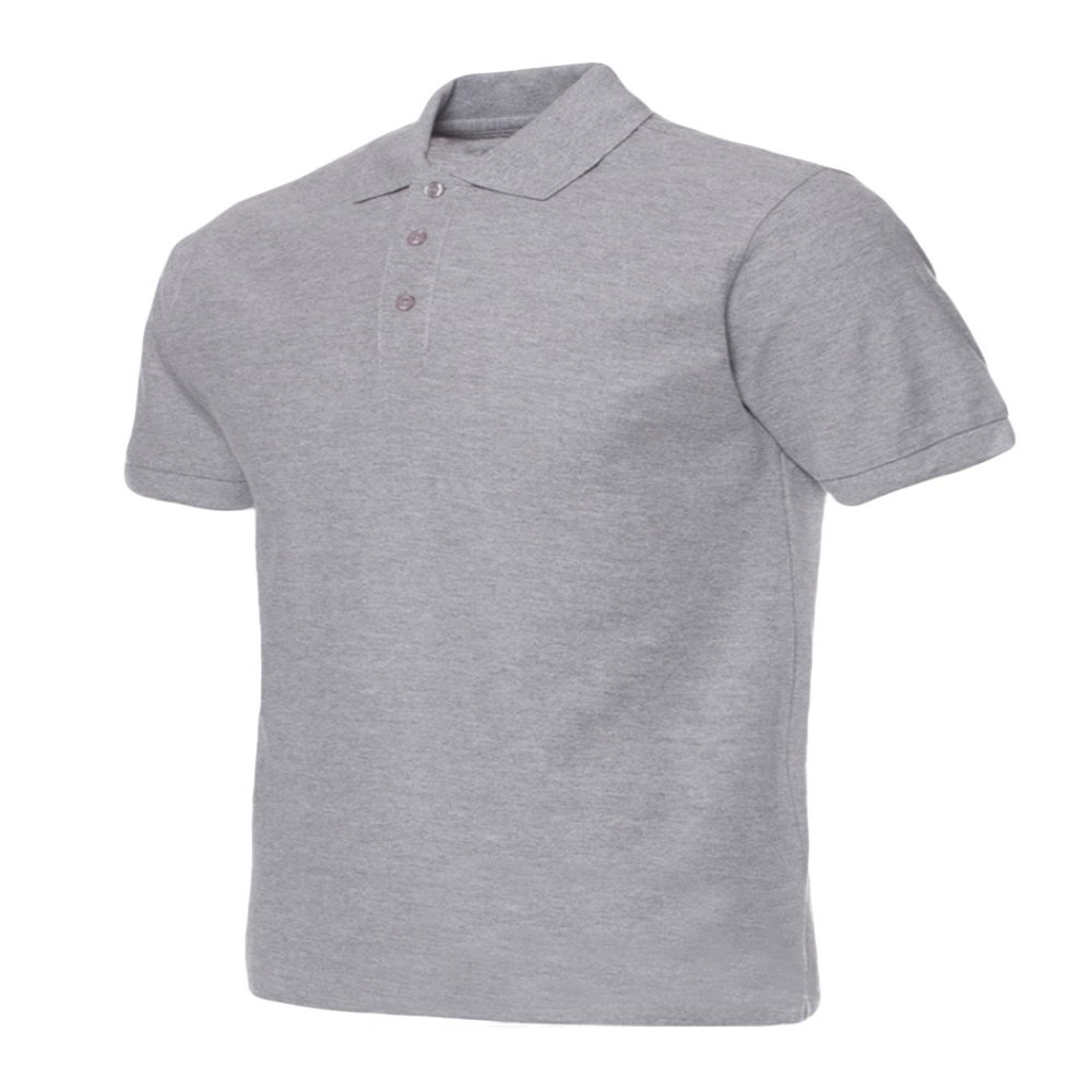 Jueshanzj Mens Polo Shirt Short Sleeve Cotton Basic Tee Pure Color Tops Gray XX-Large