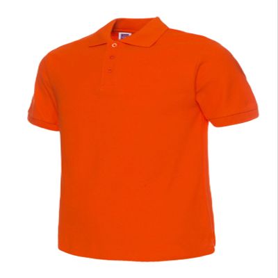Jueshanzj Mens Polo Shirt Short Sleeve Cotton Basic Tee Pure Color Tops Orange XX-Large