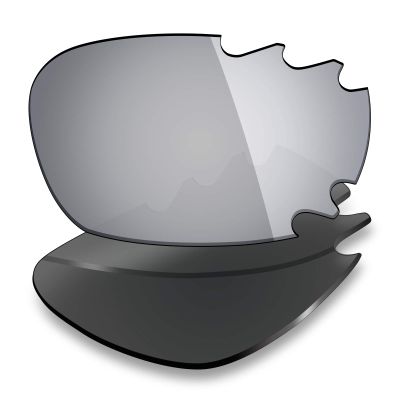 Mryok Polarized Replacement Lenses for Oakley Jawbone Vented/Racing Jacket Vented - Silver Titanium