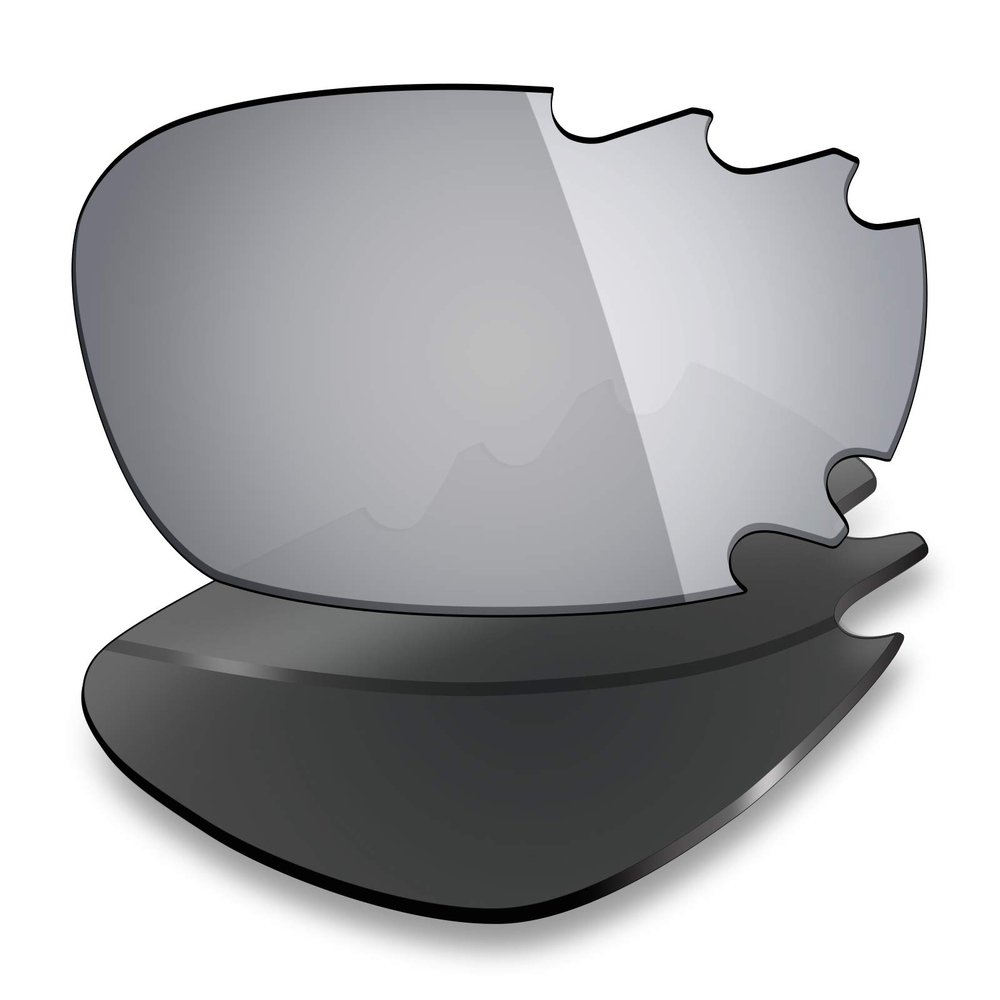Mryok Polarized Replacement Lenses for Oakley Jawbone Vented/Racing Jacket Vented - Silver Titanium