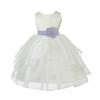 ekidsbridal Ivory Satin Shimmering Organza Flower Girl Dress Baptism 4613T 2 view 1