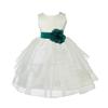 ekidsbridal Ivory Satin Shimmering Organza Flower Girl Dress Baptism 4613T 2 view 1
