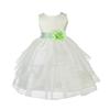 ekidsbridal Ivory Satin Shimmering Organza Flower Girl Dress Baptism 4613T 4 view 2