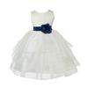 ekidsbridal Ivory Satin Shimmering Organza Flower Girl Dress Baptism 4613T 10 view 1
