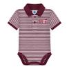 Creative Knitwear College Baby Striped Polo Bodysuit - MIT Engineers Block MIT Logo, Maroon/White, for Boys & Girls, 0-3 Months view 1
