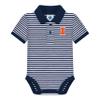 Creative Knitwear College Baby Striped Polo Bodysuit - Illinois Fighting Illini Logo, Navy/White, for Boys & Girls, 12 Months view 1