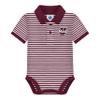 Creative Knitwear College Baby Striped Polo Bodysuit - UMass Minutemen Logo, Maroon/White, for Boys & Girls, 6-9 Months view 1