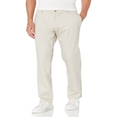 Dockers Men's Athletic Fit Signature Khaki Lux Cotton Stretch Pants, Cloud, 34W x 34L