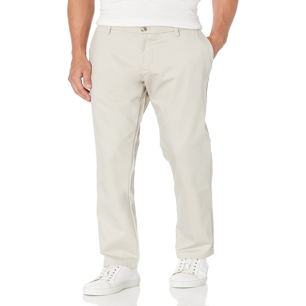 Dockers Men's Athletic Fit Signature Khaki Lux Cotton Stretch Pants, Cloud, 34W x 34L