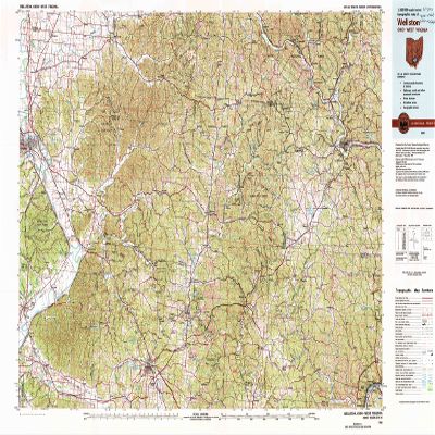 Wellston OH topo map, 1:100000 Scale, 30 X 60 Minute, Historical, 1980, Updated 1982, 24.1 x 40.9 in - Tyvek