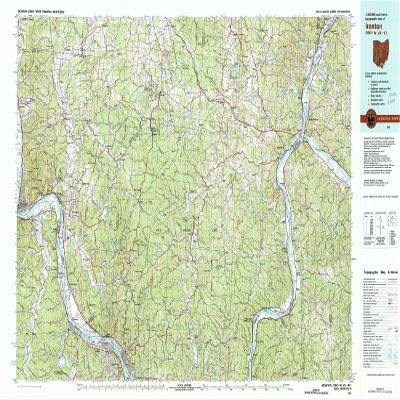 YellowMaps Ironton OH topo map, 1:100000 Scale, 30 X 60 Minute, Historical, 1981, Updated 1982, 24.1 x 41.1 in - Tyvek