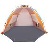 Oileus X-Large 4 Person Beach Tent Sun Shelter - Portable Sun Shade Instant Tent for Beach with Carrying Bag, Stakes, 6 Sand Pockets, Anti UV for Fishing Hiking Camping, Waterproof Windproof, Orange view 1