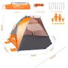 Oileus X-Large 4 Person Beach Tent Sun Shelter - Portable Sun Shade Instant Tent for Beach with Carrying Bag, Stakes, 6 Sand Pockets, Anti UV for Fishing Hiking Camping, Waterproof Windproof, Orange view 2