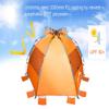 Oileus X-Large 4 Person Beach Tent Sun Shelter - Portable Sun Shade Instant Tent for Beach with Carrying Bag, Stakes, 6 Sand Pockets, Anti UV for Fishing Hiking Camping, Waterproof Windproof, Orange view 4