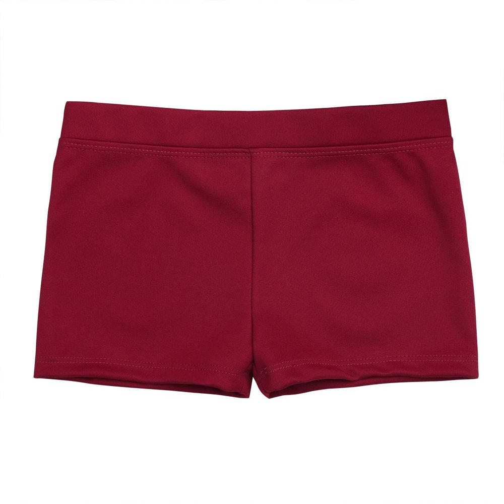 CHICTRY Girls Children Basic Boy Cut Low Rise Short for Dance Sport or Under Dress/Skirt Shorts Burgundy 9-10