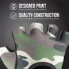 Contraband Pink Label 5217 Women's Design Series Camo Print Lifting and Rowing Gloves (Pair) - Lightweight Vegan Medium Padded Microfiber Amara Leather w/Griplock Silicone (Green, X-Small) view 4