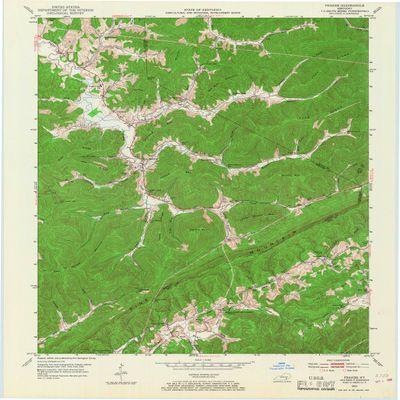 YellowMaps Frakes KY topo map, 1:24000 Scale, 7.5 X 7.5 Minute, Historical, 1952, Updated 1967, 26.9 x 22 in - Tyvek