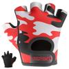 Contraband Pink Label 5217 Women's Design Series Camo Print Lifting and Rowing Gloves (Pair) - Lightweight Vegan Medium Padded Microfiber Amara Leather w/ Griplock Silicone (Red, Medium) view 1